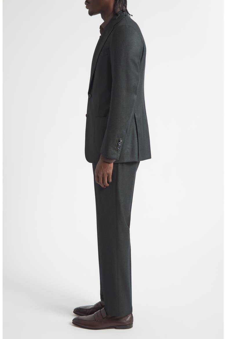 Structured Wide Lapel Wool Suit, Alternate, color, CHARCOAL GREEN