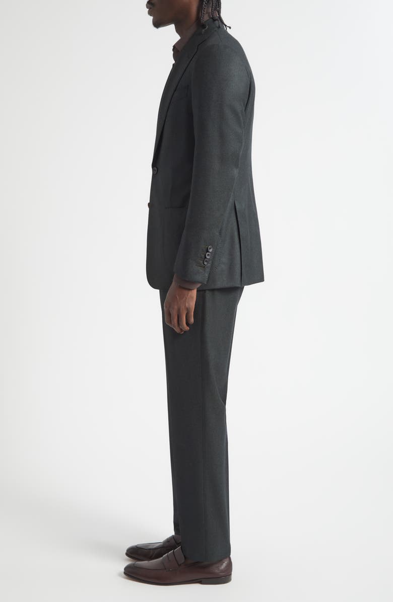 Thom Sweeney Structured Wide Lapel Wool Suit, Alternate, color, Charcoal Green