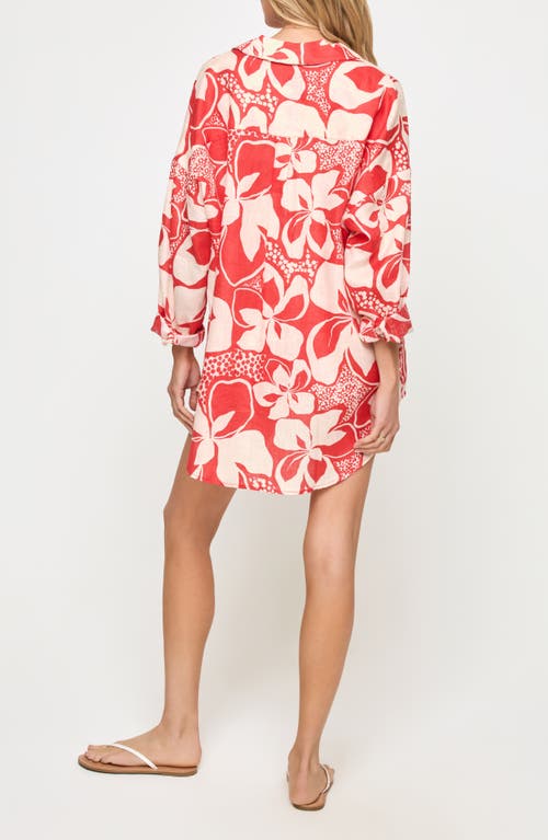 L*space Lspace Rio Linen Cover-up Tunic In Red