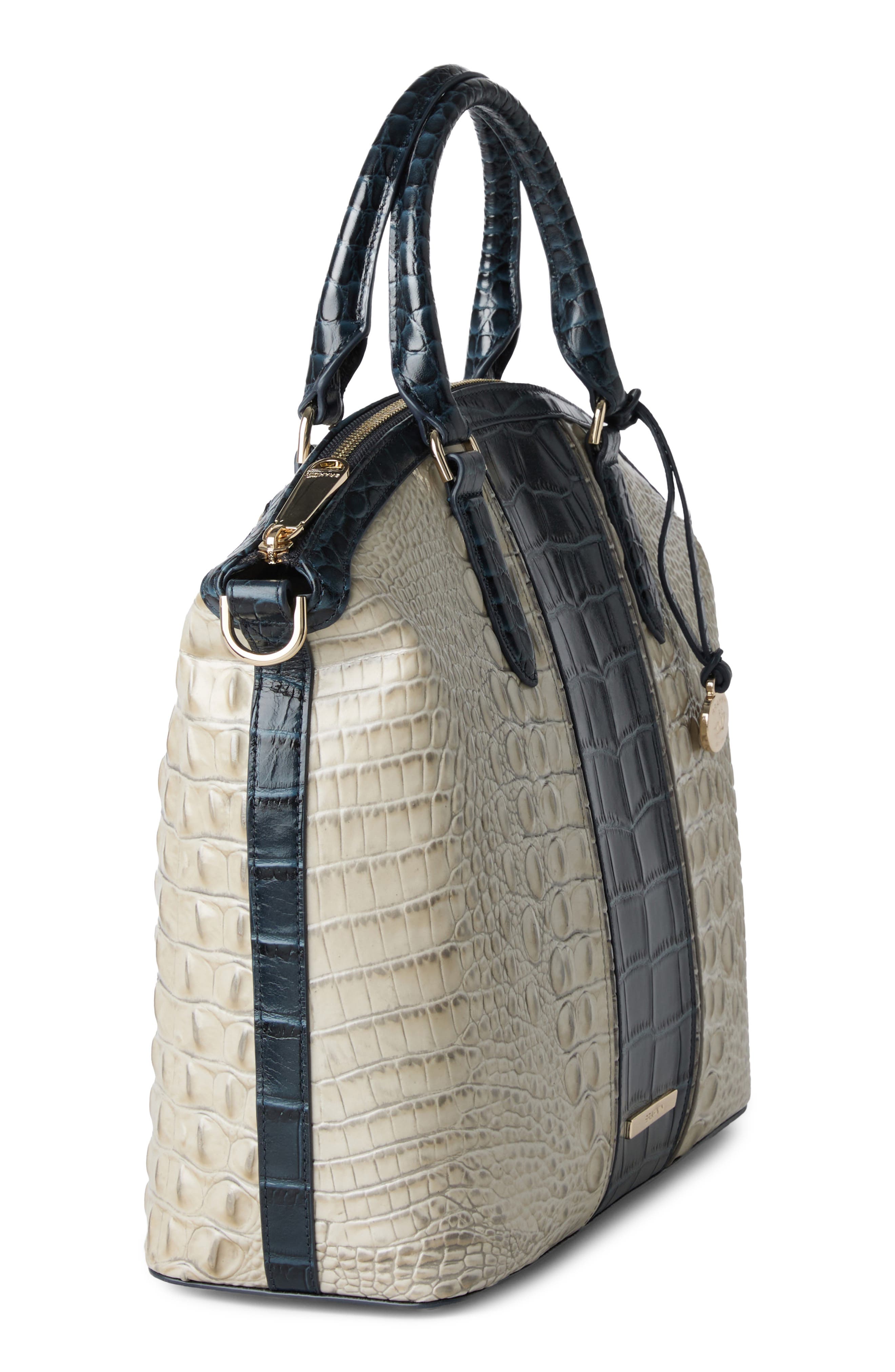 Duxbury Croc Embossed Leather Satchel, Alternate, color, MULTI