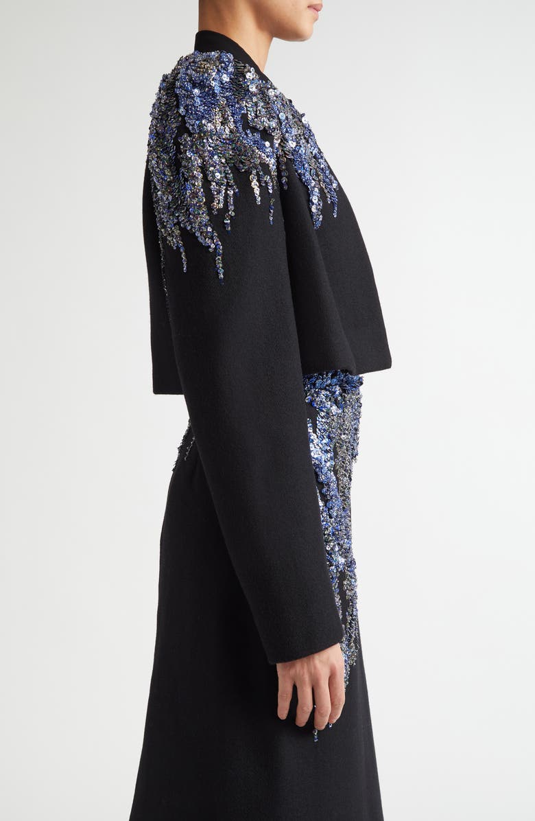 Dries Van Noten Bea Sequin Embroidered Crop Jacket, Alternate, color,