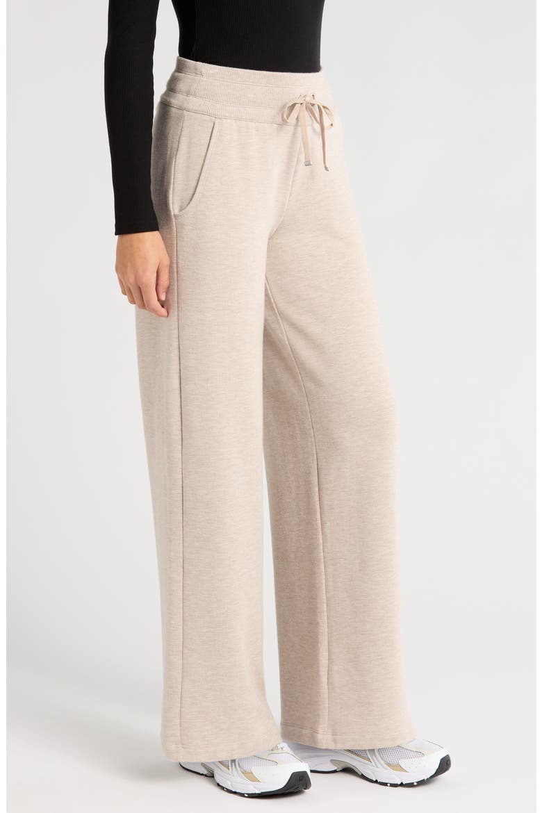 Save the Day Wide Leg Drawstring Pants, Alternate, color, HEATHER NATURAL