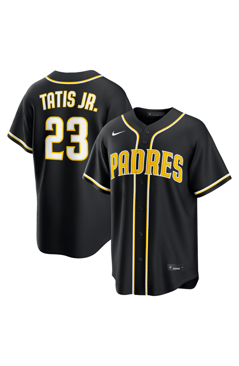 Nike Men's Nike Fernando Tatis Jr. San Diego Padres Fashion Replica Black Out Jersey, Main, color, Black