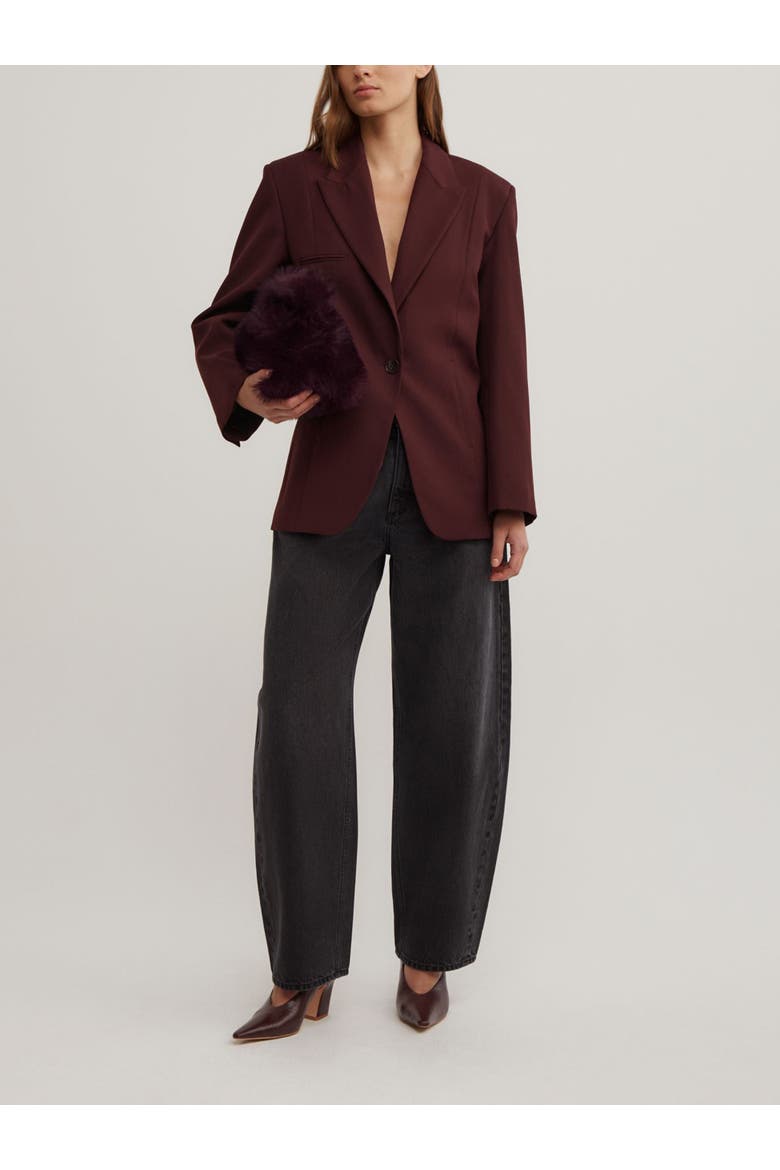 Piped Pocket Blazer, Alternate, color, Wine