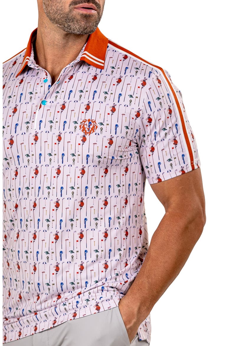 Martyr0012 Print Golf Polo, Alternate, color, WHITE