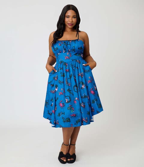 Plus Size 1950s Cotton Swing Dress