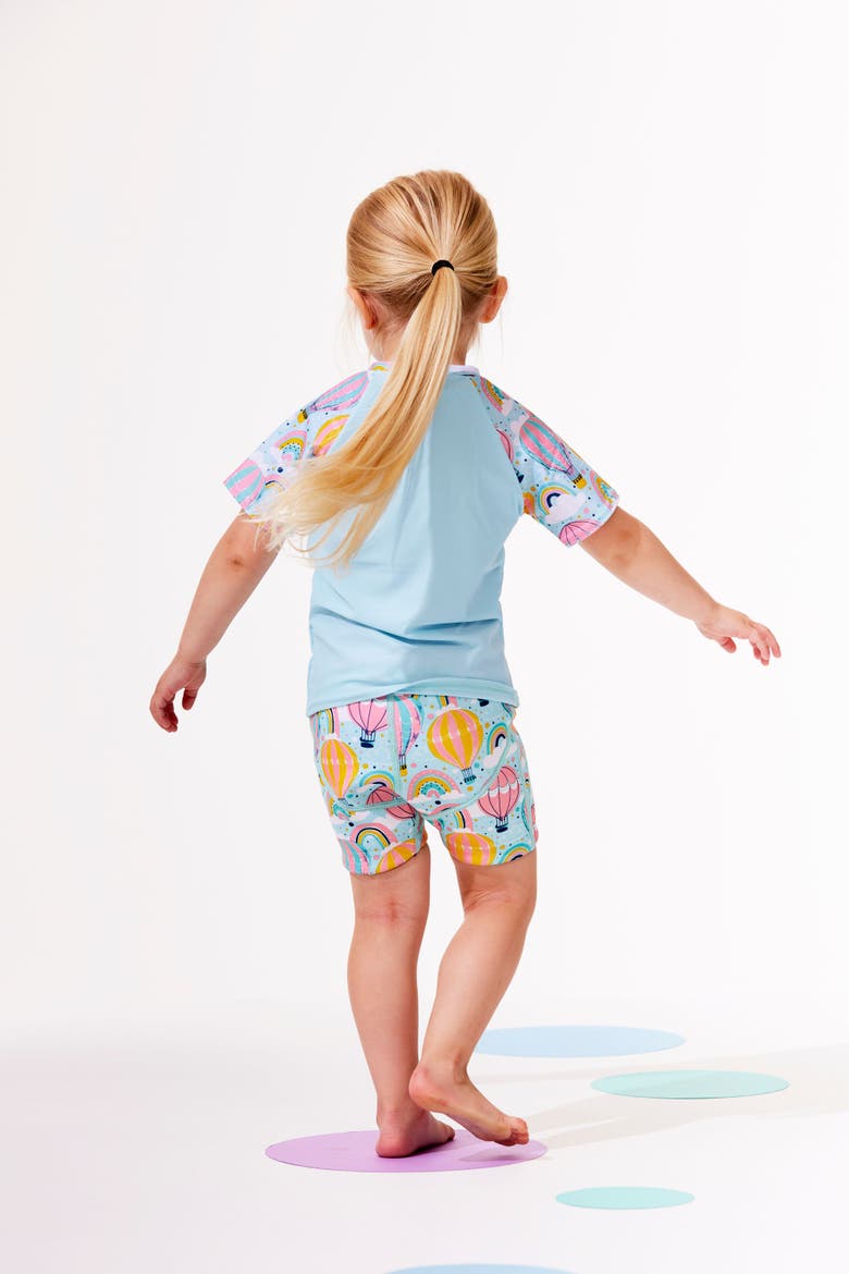 Kids Short Sleeve Rashguard, Alternate, color, Up & Away