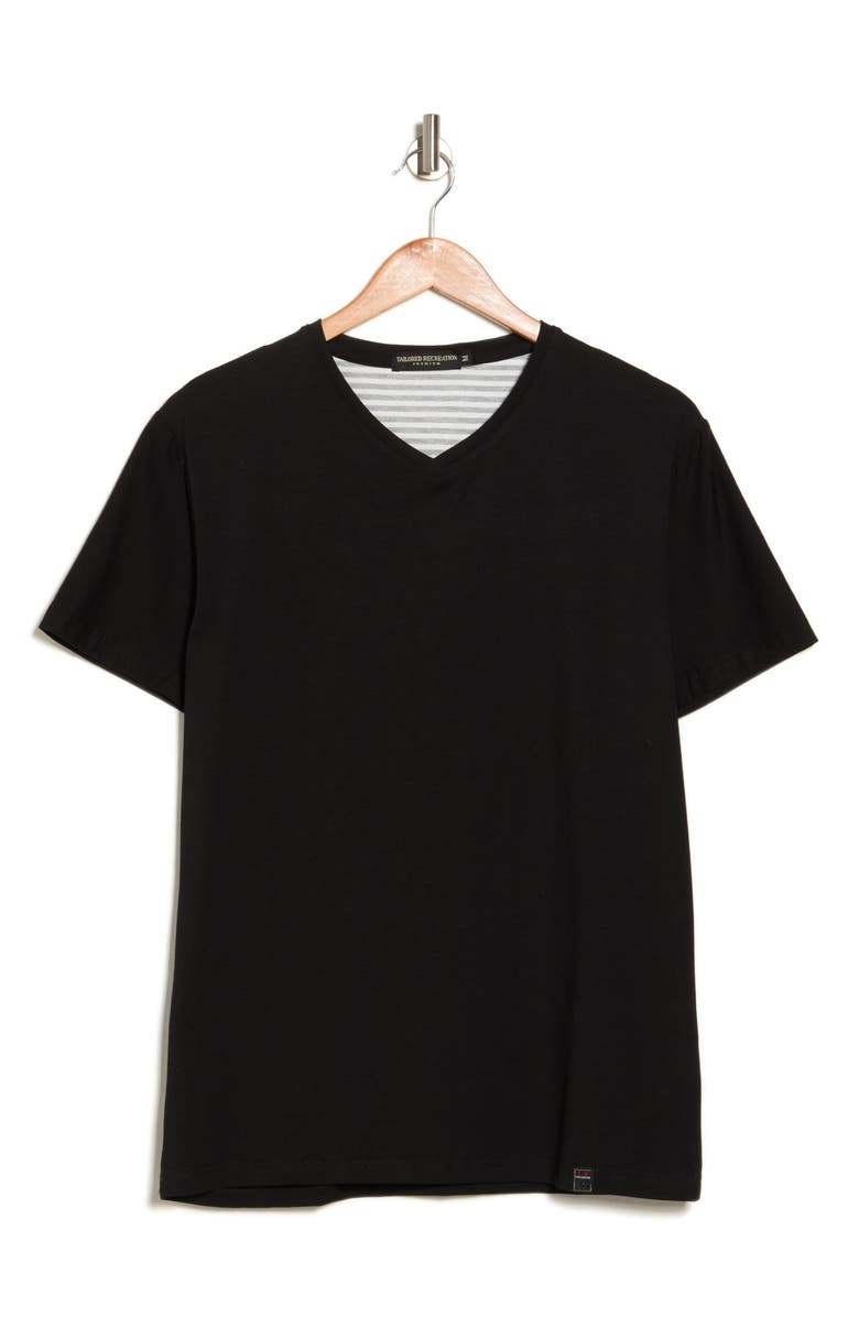 T.R. PREMIUM Solid V-Neck T-Shirt, Alternate, color, Black