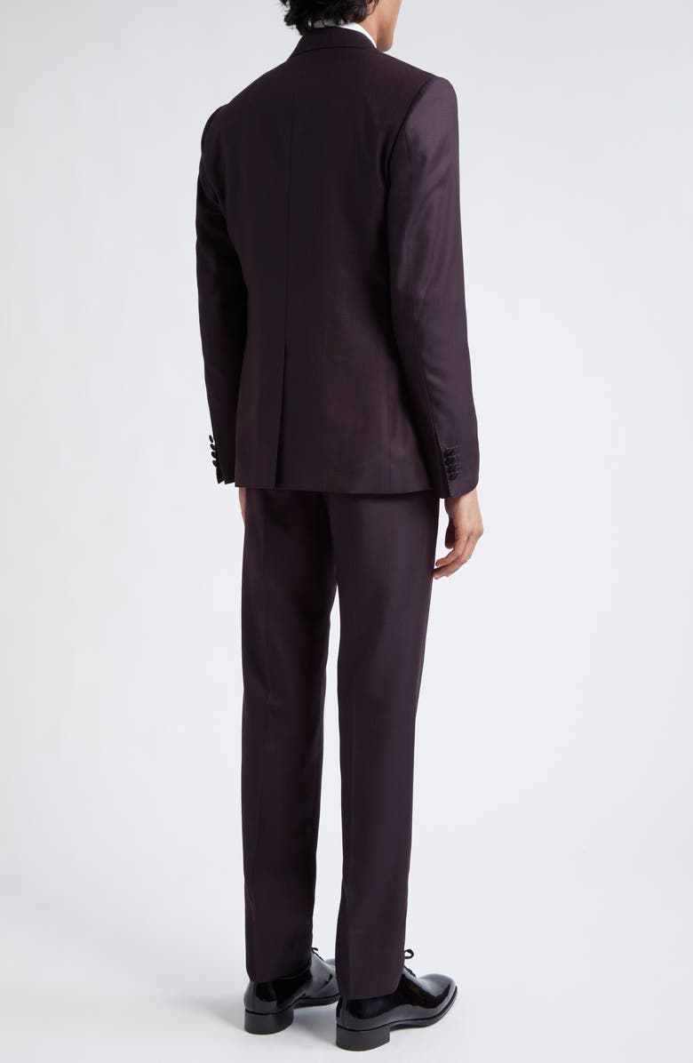 Dolce&Gabbana Maroon Wool Blend Tuxedo, Alternate, color, Fantasia