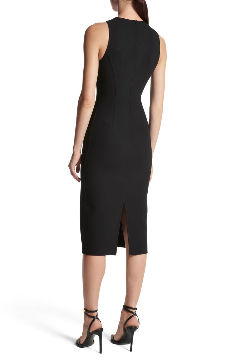 Michael Kors Collection Crisscross Neck Wool Blend Crepe Sheath Dress, Alternate, color,