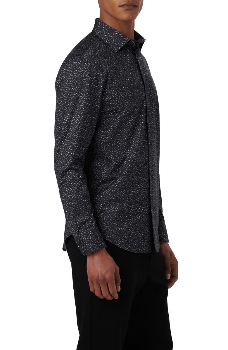 Bugatchi James OoohCotton<sup>®</sup> Cigar Print Button-Up Shirt, Alternate, color, 