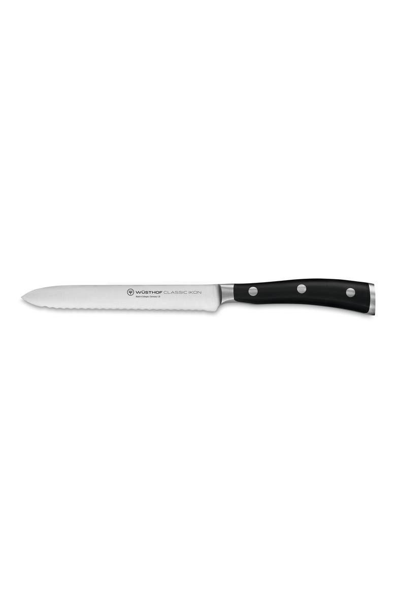 Classic Ikon 5-Inch Serrated Utility Knife, Main, color, BLACK