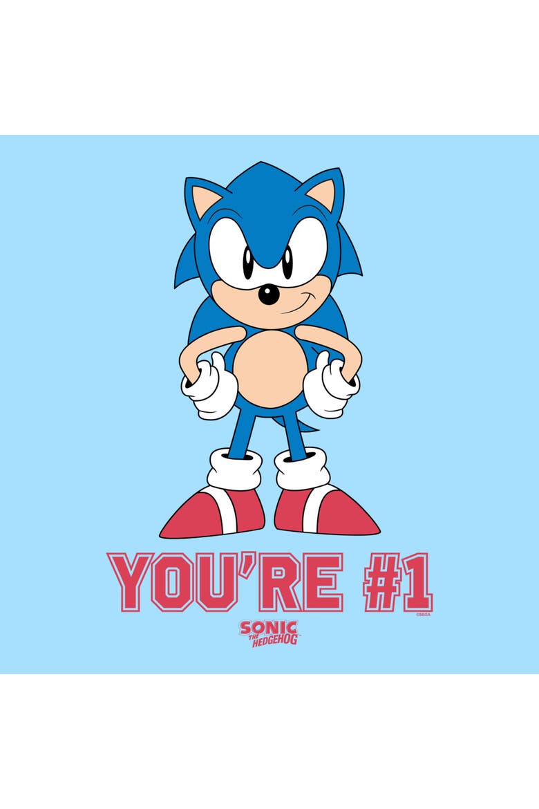 Men's Sonic the Hedgehog You're The Number One  Graphic T-Shirt, Alternate, color, Light Blue