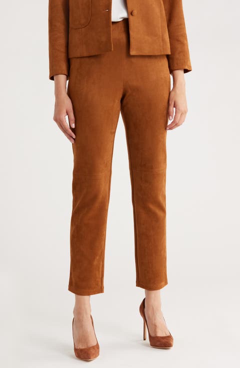 Faux Suede Ankle Pants