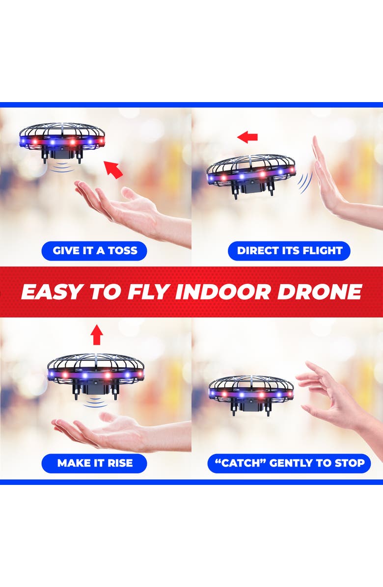 Force1 Scoot LED Hand Operated Drone - Red/Blue, Alternate, color, 