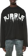 PURPLE BRAND Crop Wide Long Sleeve Graphic T-Shirt