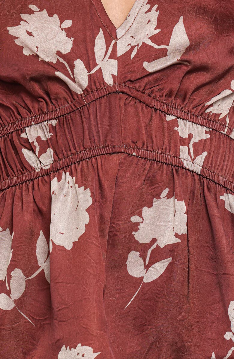 Petal & Pup Griffin Floral Peplum Blouse, Alternate, color, Brown Floral