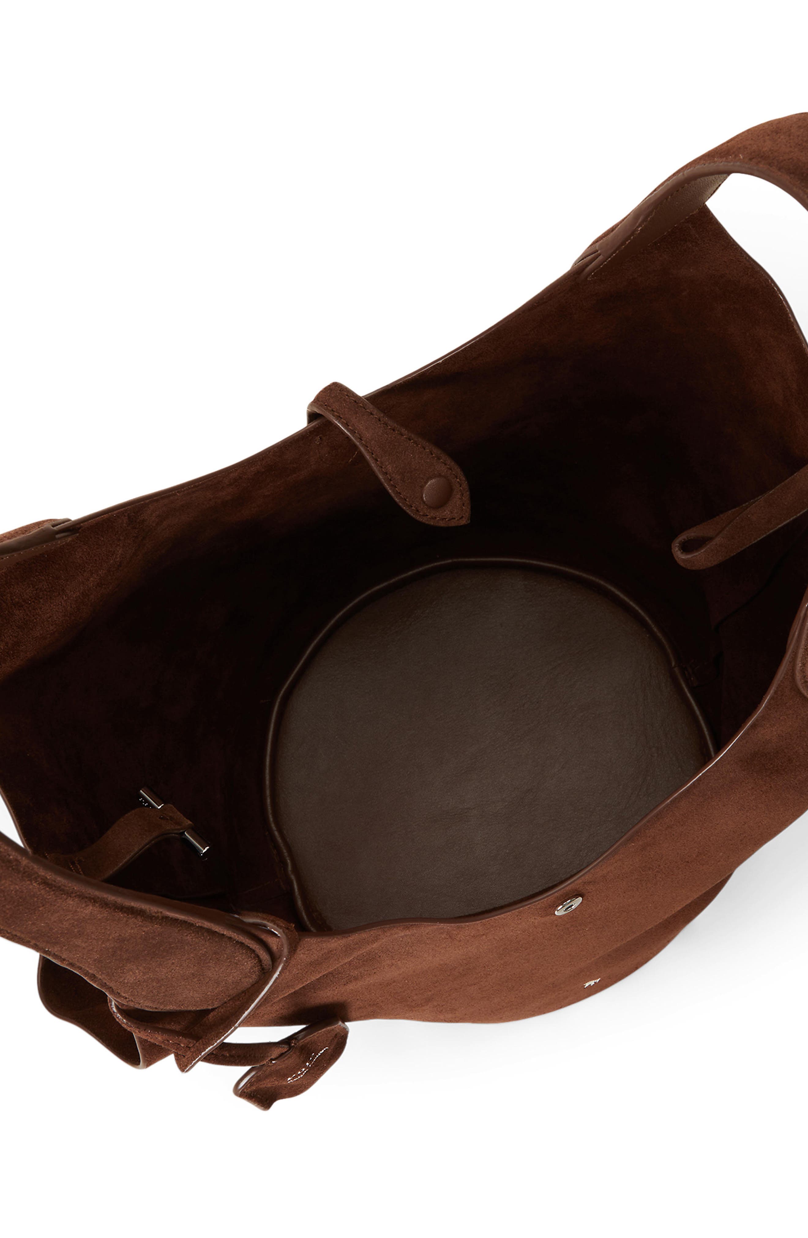 Medium Polo Play Suede Crossbody Tote, Alternate, color, BROWN