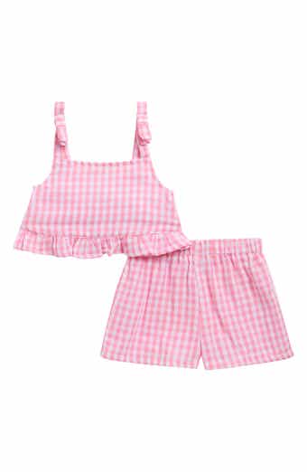 Pippa & Julie Gingham Bow Top & Shorts Set