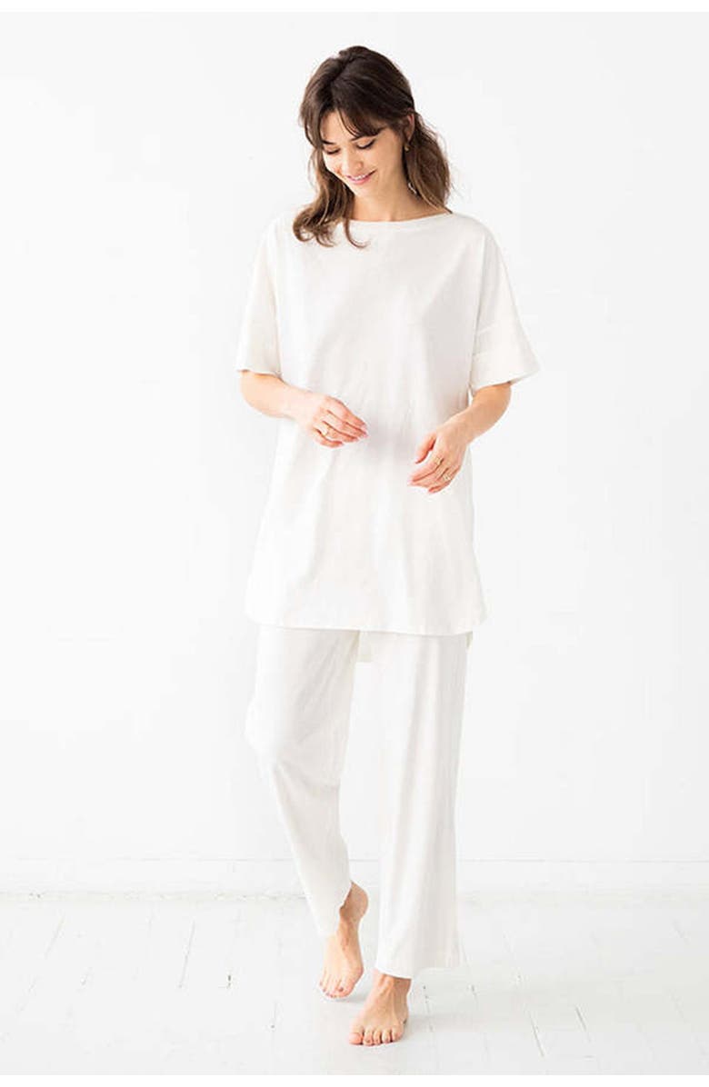SALUA Straight Leg Pants in Pima Cotton, Alternate, color, Soft White
