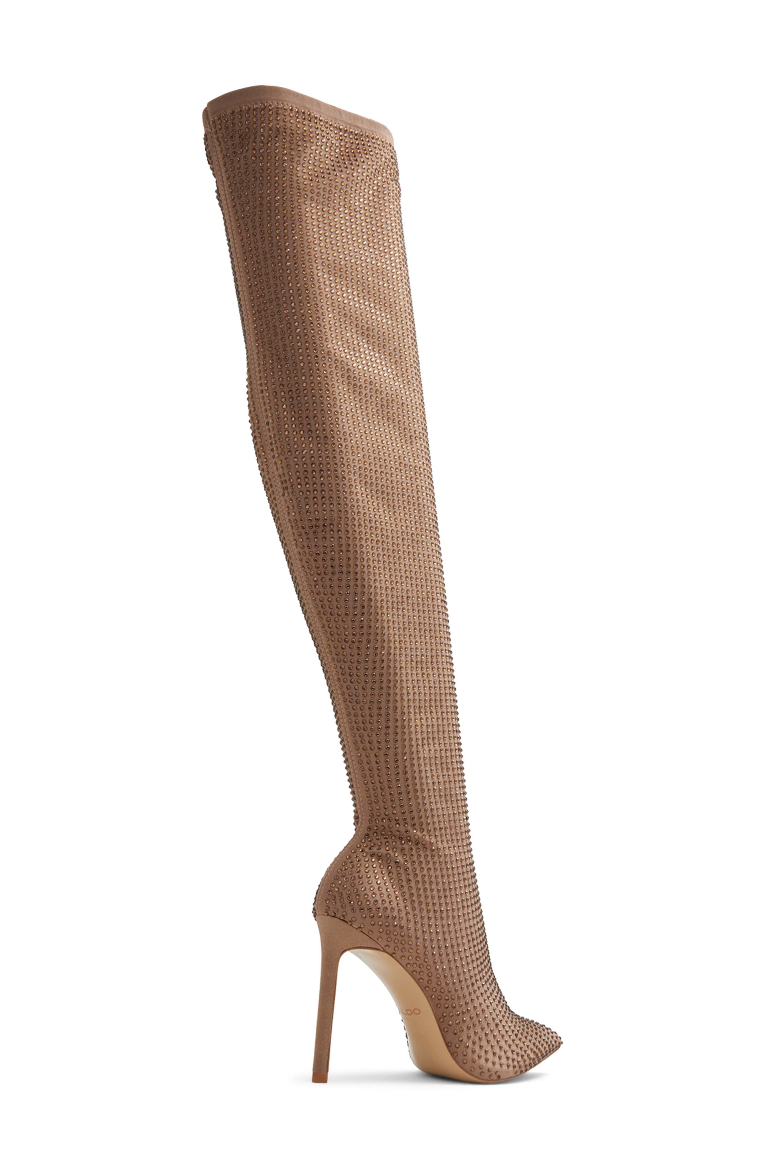 ALDO Nassia Embellished Pointed Toe Over the Knee Boot, Alternate, color, 