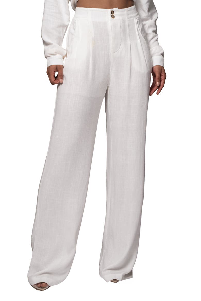 Thea Linen Pants, Alternate, color, Ivory