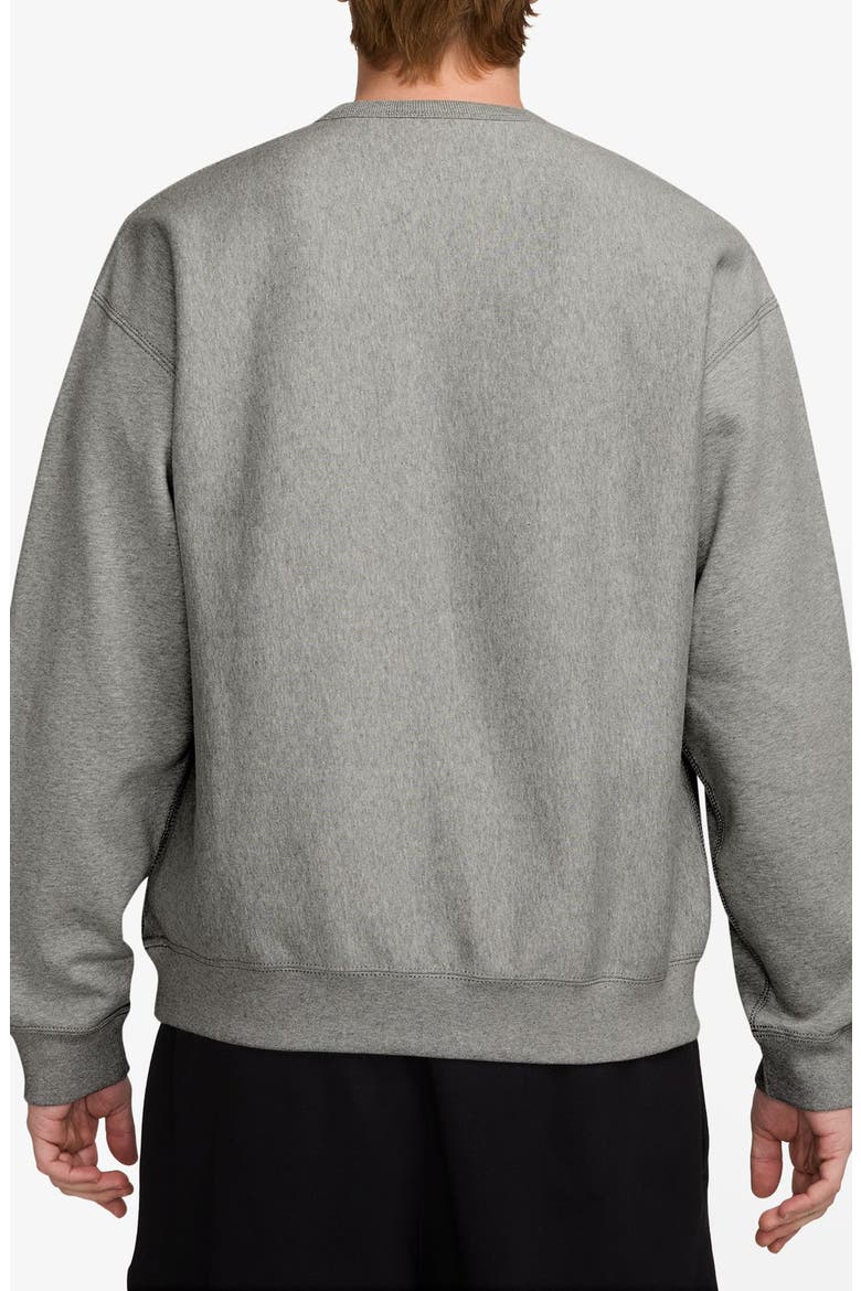 Fleece Crewneck Sweatshirt, Alternate, color, 063 DK GREY HEATHER/WHITE