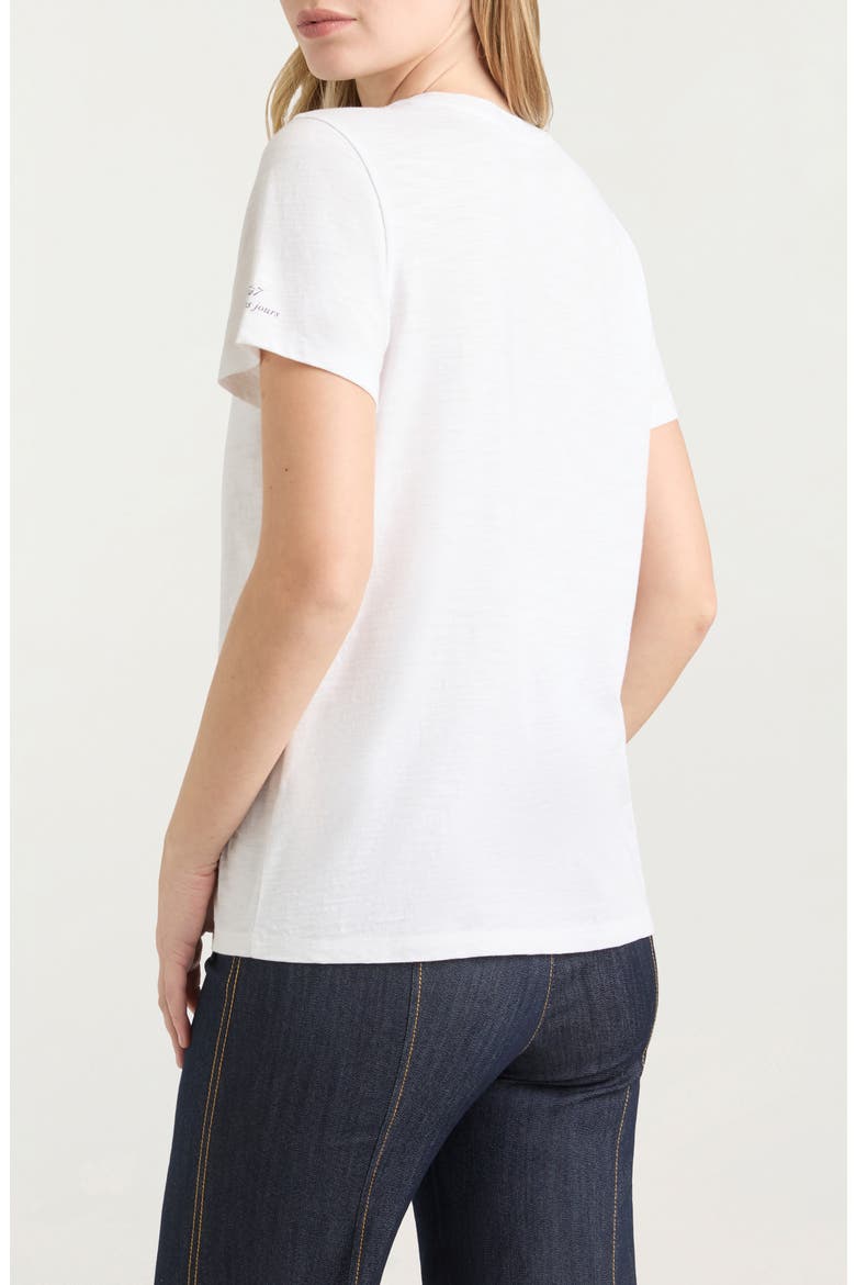 Silver Studs Denim Boot T-Shirt, Alternate, color, WHITE/ INDIGO