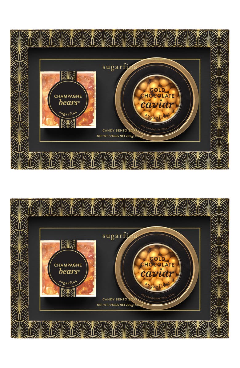 sugarfina Set of 2 Champagne & Caviar 2-Piece Candy Gift Sets, Main, color,