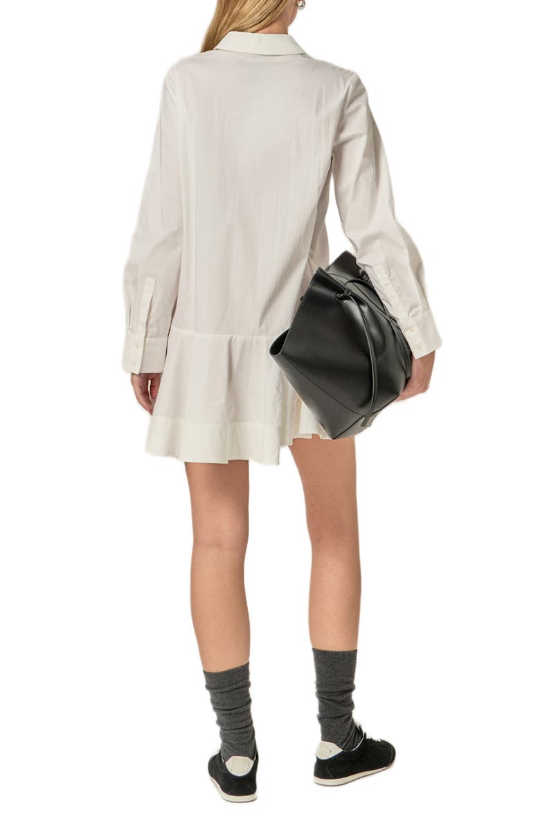 English Factory Ruffle Hem Long Sleeve Mini Shirtdress, Alternate, color, White