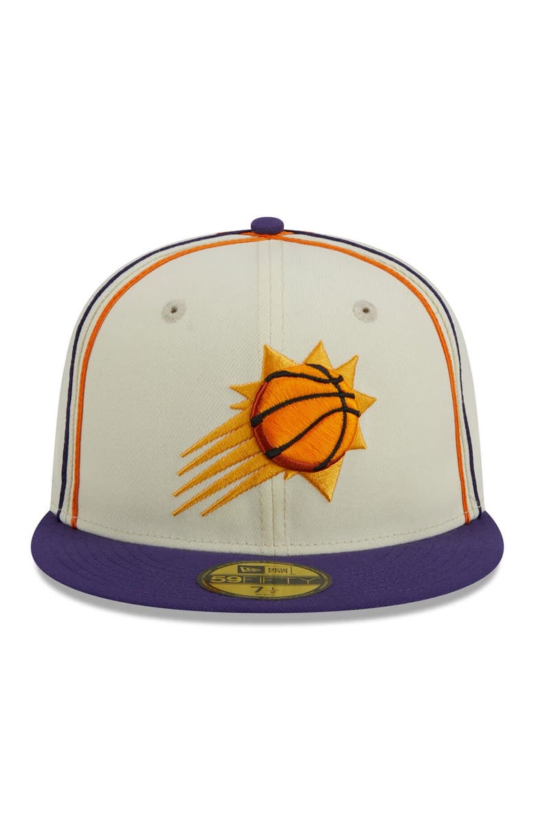 New Era Men's New Era Cream/Purple Phoenix Suns Piping 2-Tone 59FIFTY Fitted Hat, Alternate, color, 