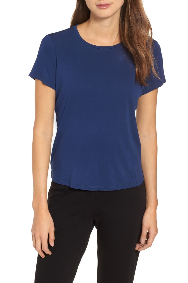 Silk Knit Top, Main, color, BLUE BONNET