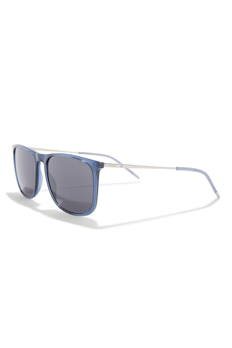 57mm Square Sunglasses, Alternate, color, BLUE PALLADIUM