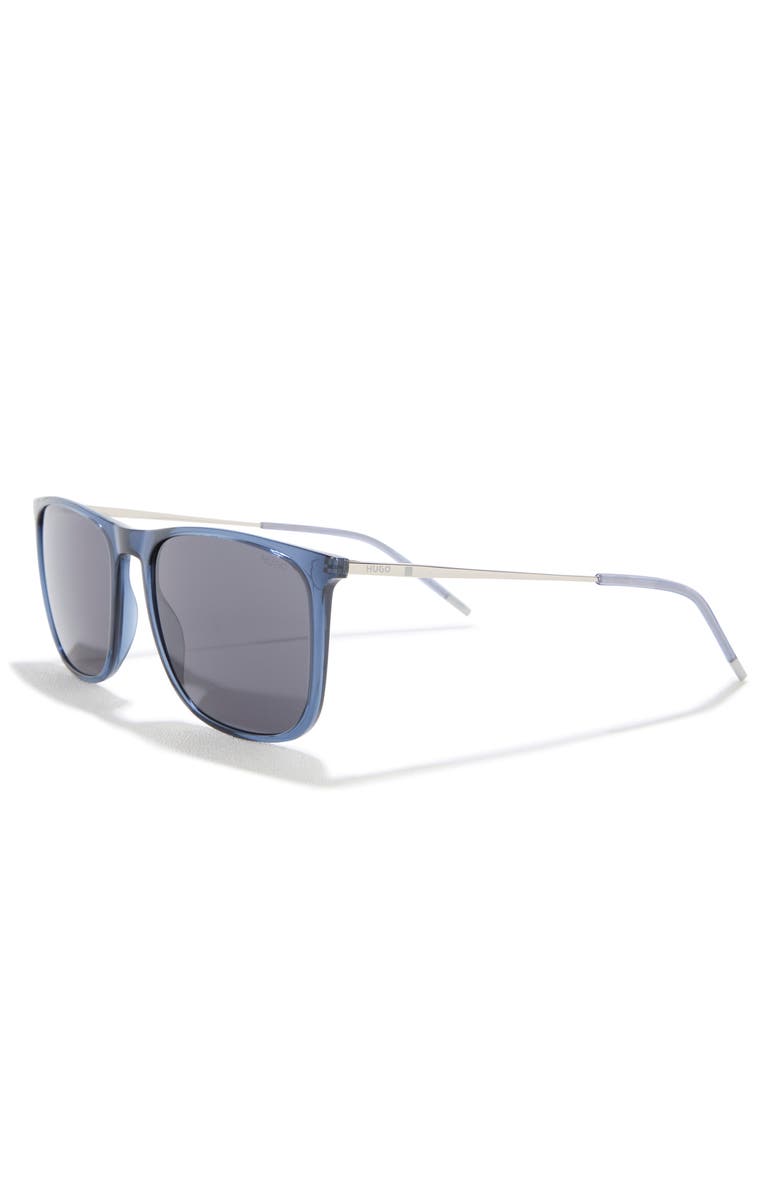 BOSS 57mm Square Sunglasses, Alternate, color, Blue Palladium