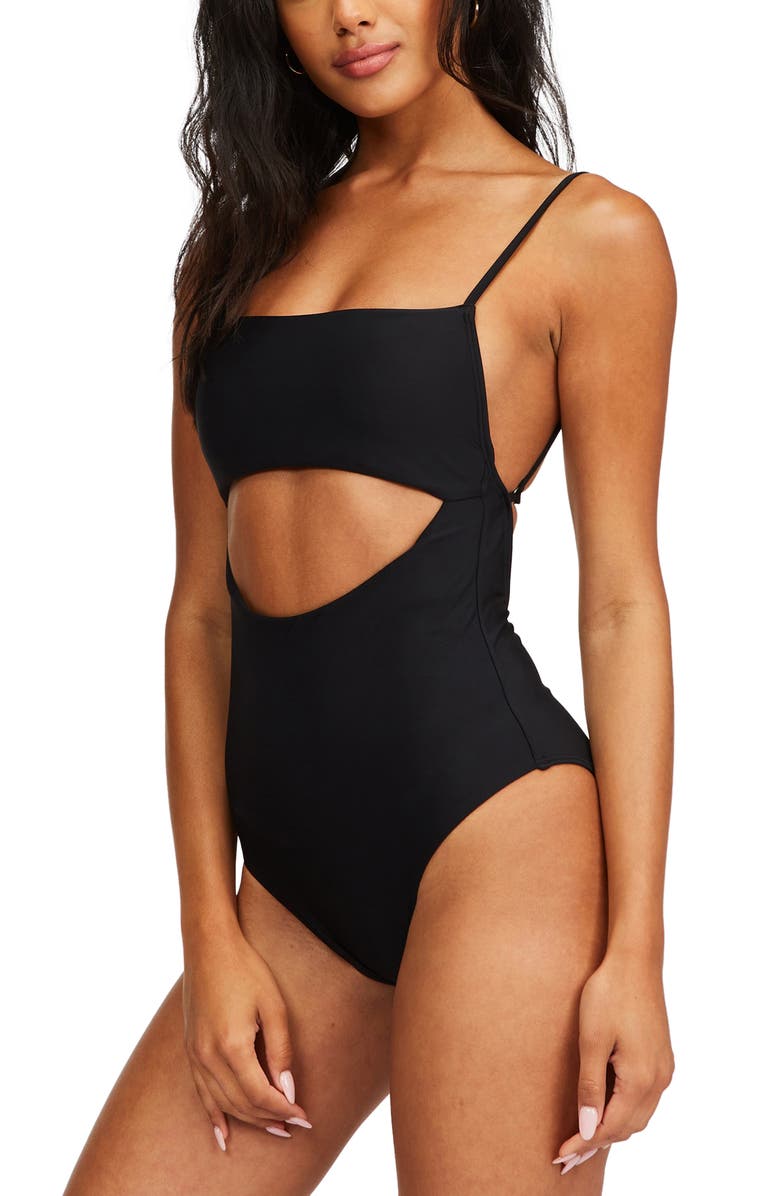 Billabong Sol Searcher Cutout Recycled Nylon One-Piece Swimsuit, Alternate, color, 