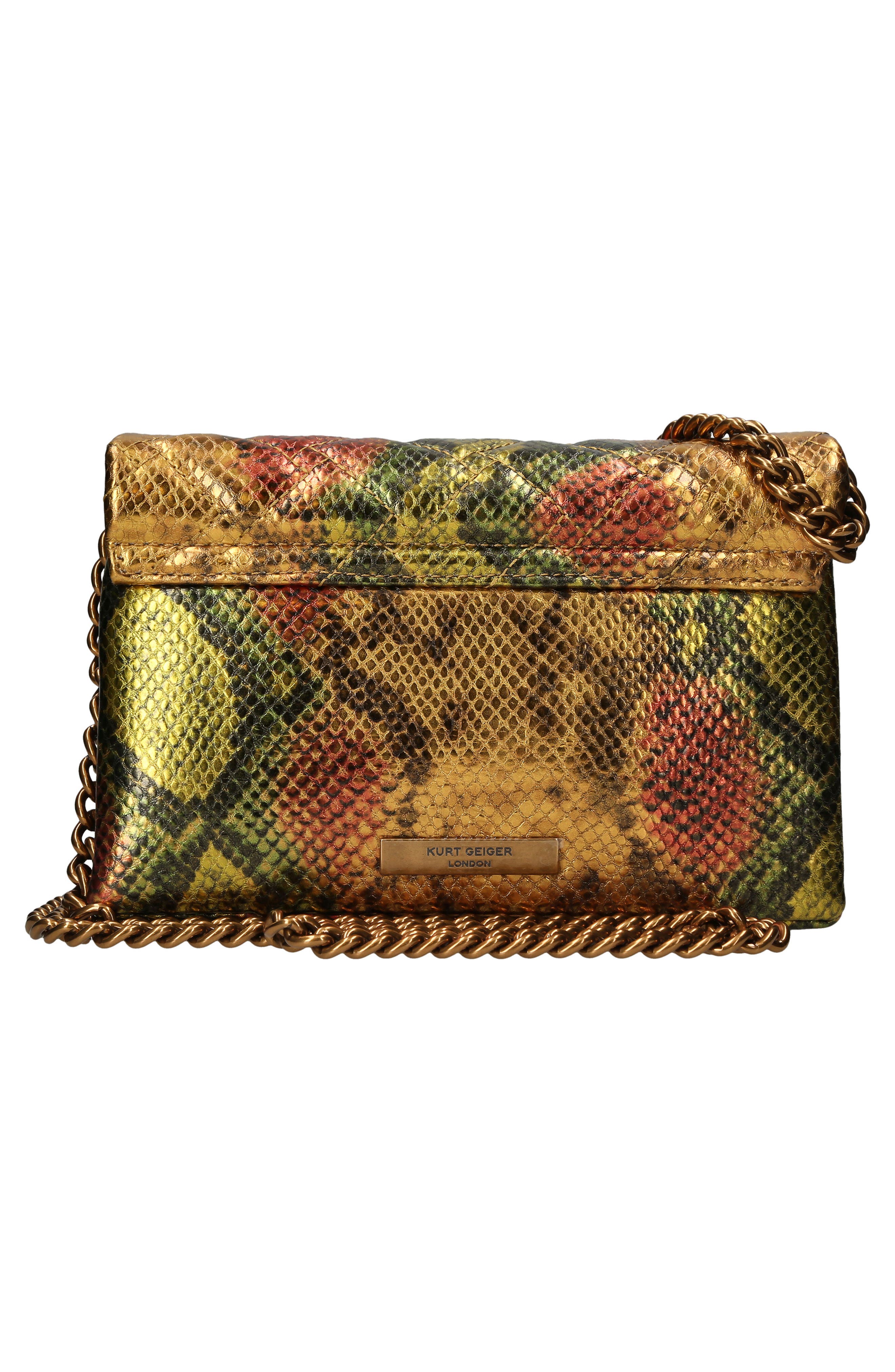 Kurt Geiger London Mini Kensington Snake Embossed Leather Convertible Crossbody Bag, Alternate, color, 