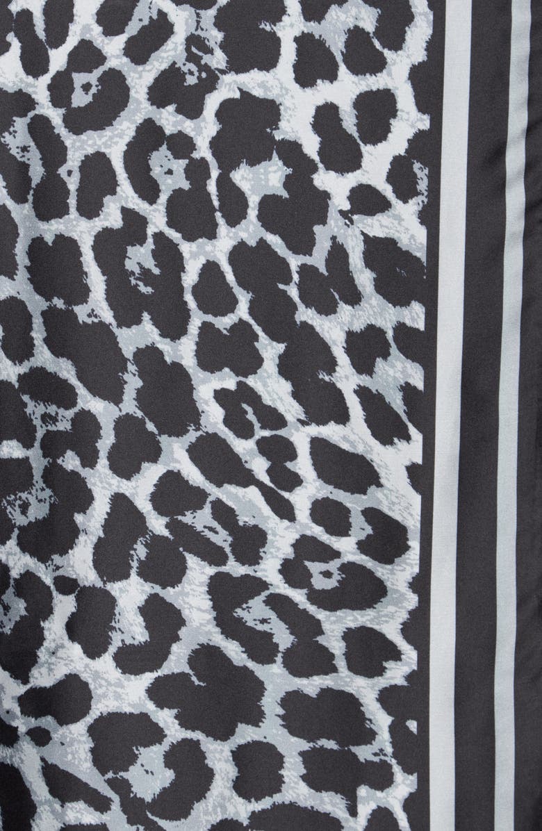 Nine West Leopard Print Chiffon Oblong Scarf, Alternate, color, Black