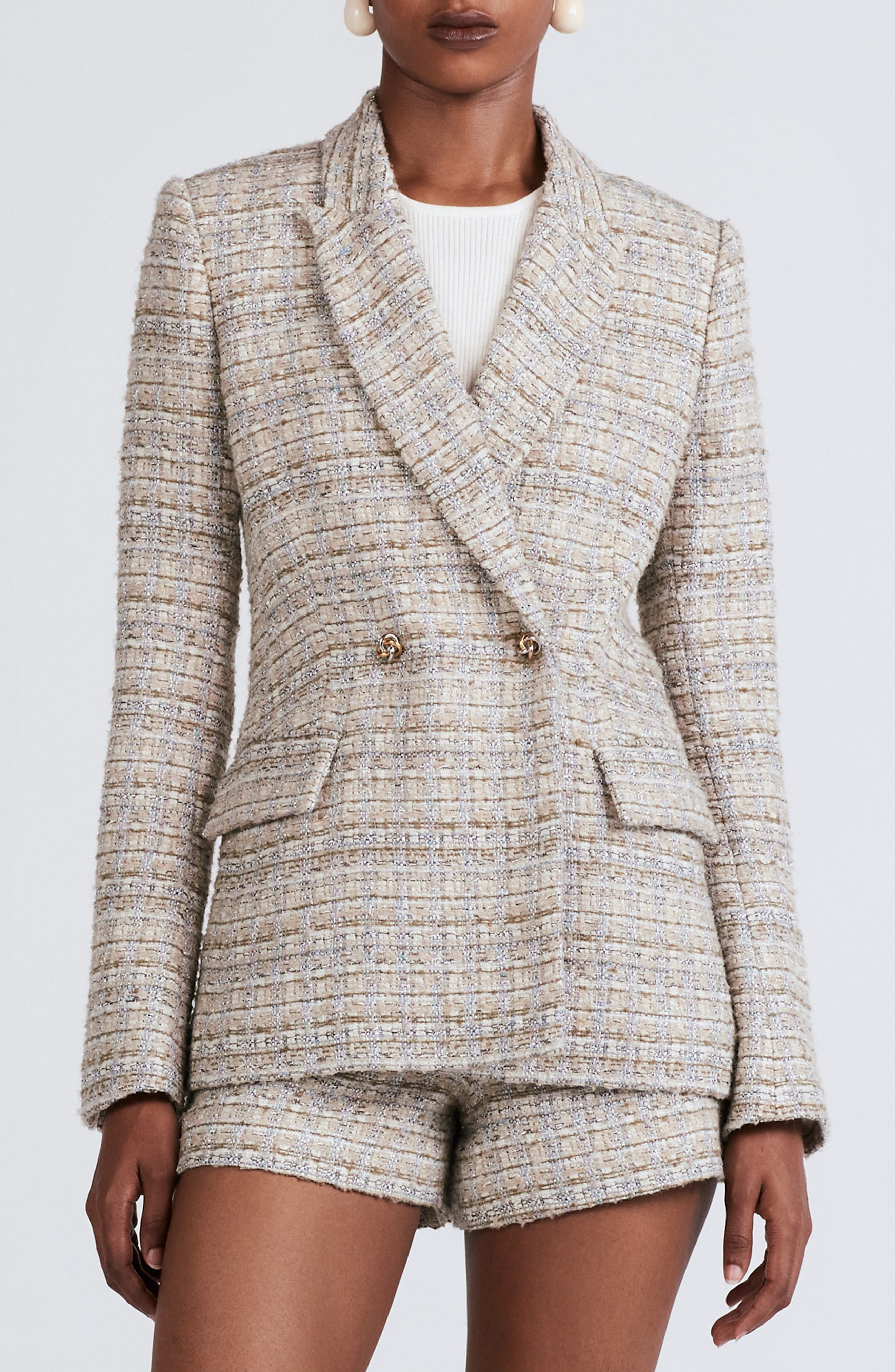 Derek Lam 10 Crosby Roman Double Breasted Tweed Jacket