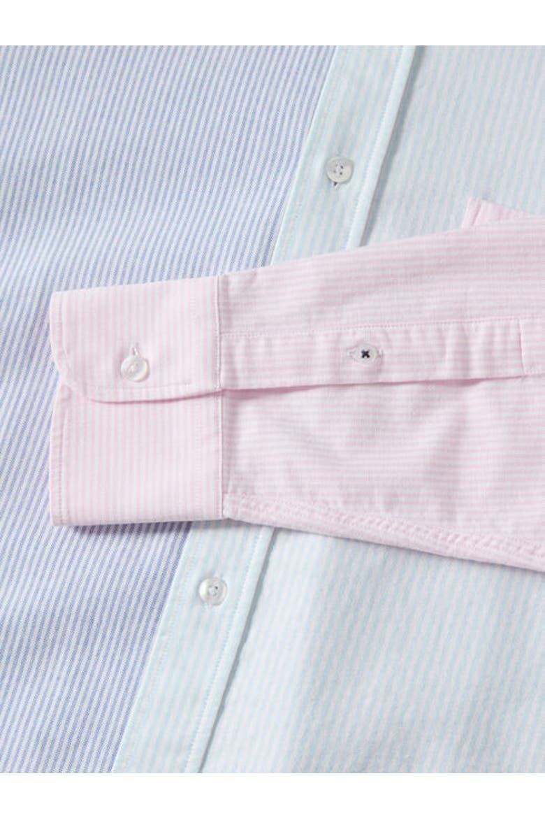 Harrison Button Down Fun Stripe Oxford Shirt, Alternate, color, Navy/Aqua/Pink
