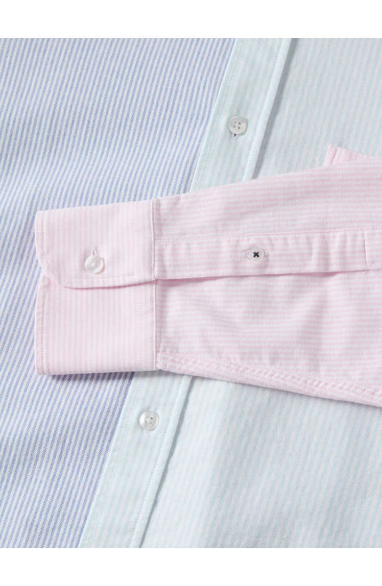 Robert Talbott Harrison Button Down Fun Stripe Oxford Shirt, Alternate, color, Navy/Aqua/Pink