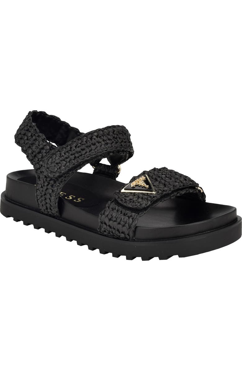 GUESS Fabrica Raffia Sandal, Main, color,