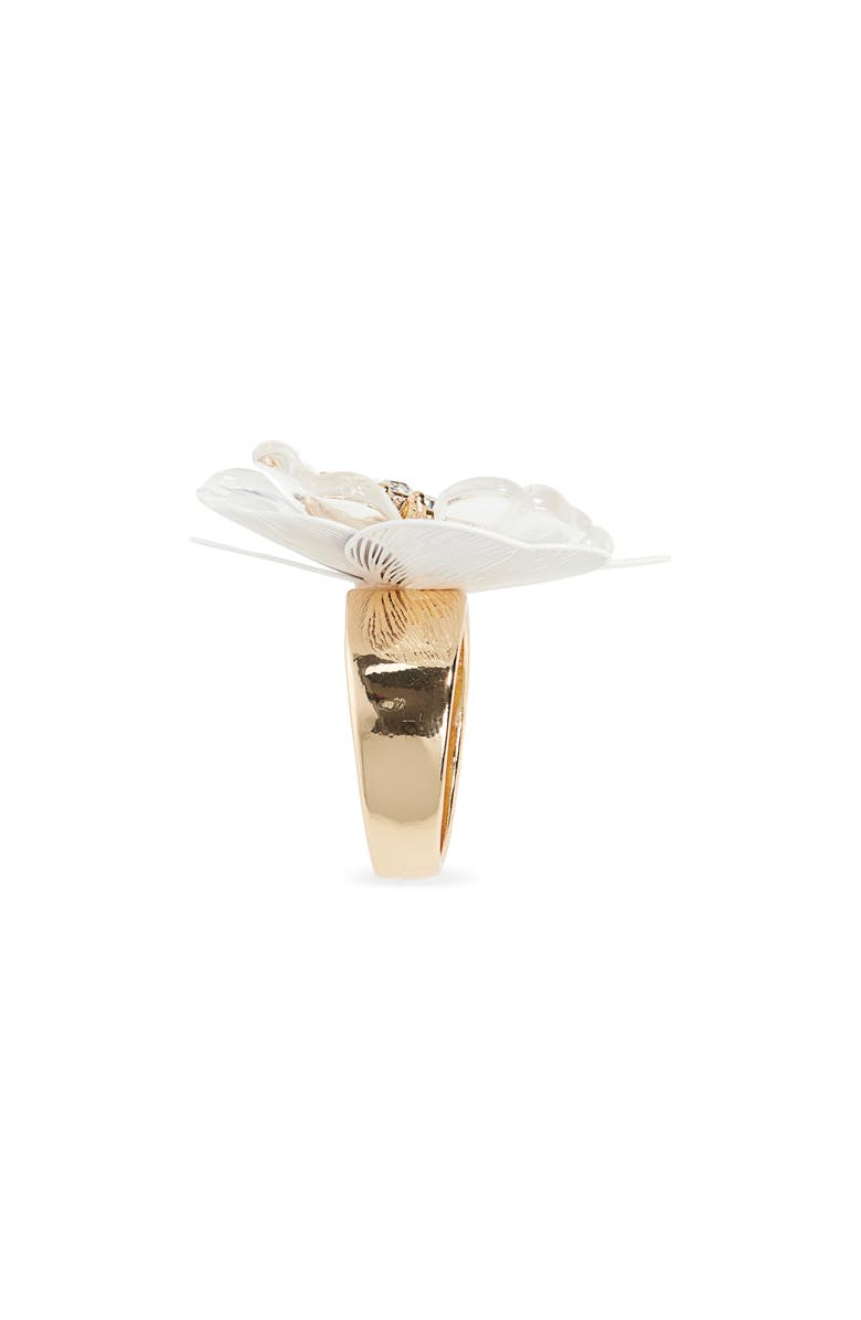 NORDSTROM RACK Frosted Flower Cocktail Ring, Alternate, color, White- Gold