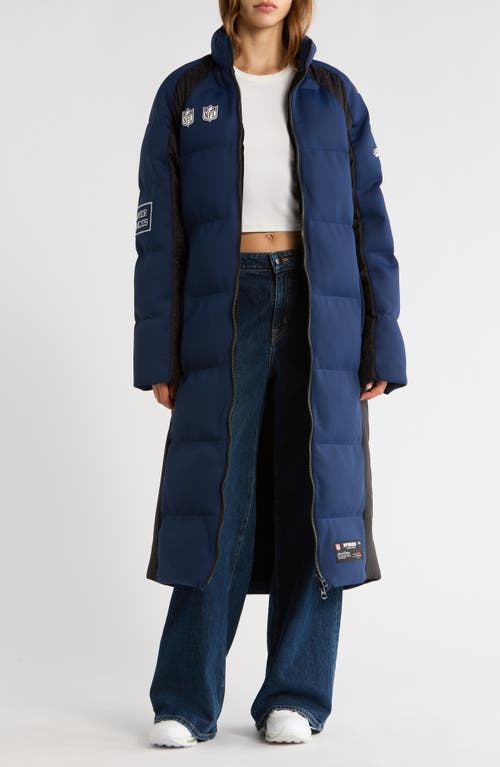 Off Season Nfl Team Water Repellent Long Puffer Coat In Blue
