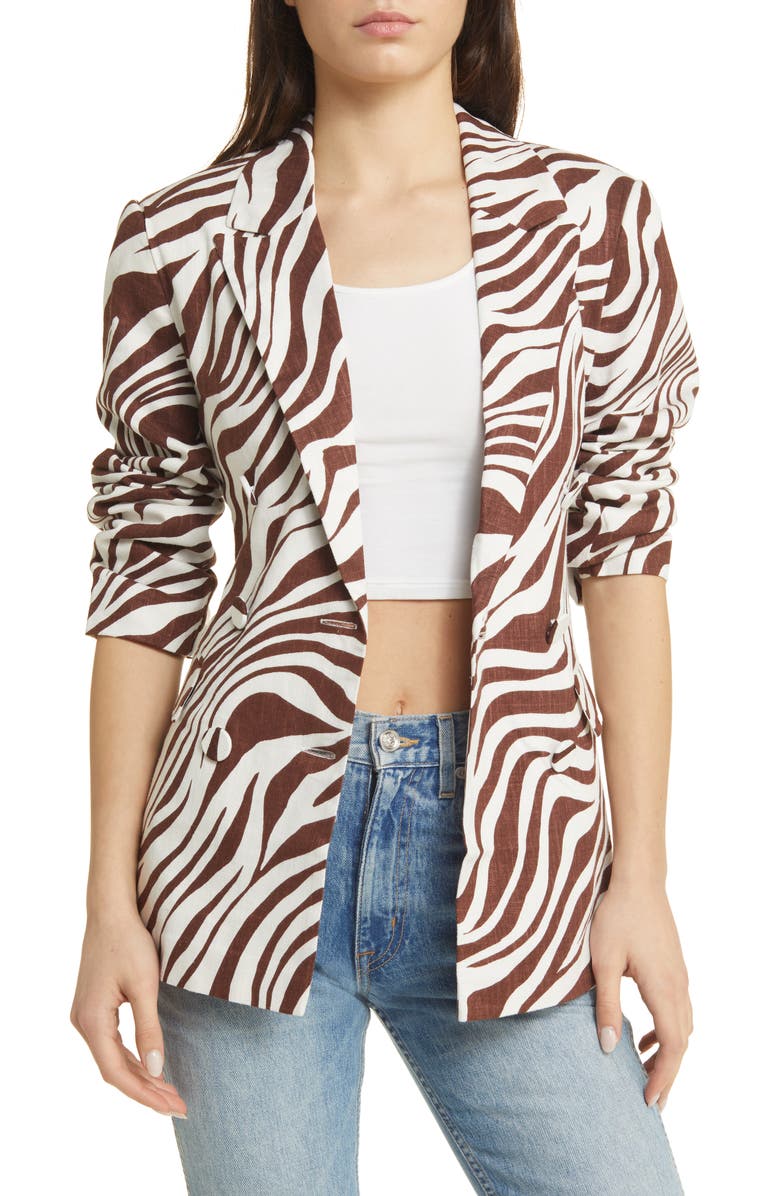 ASOS DESIGN Animal Print Blazer, Main, color, 