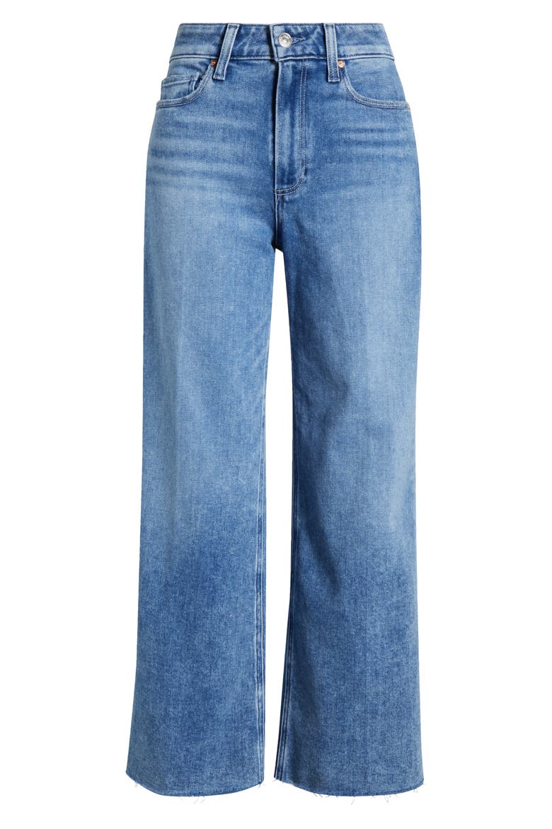 Anessa High Waist Raw Hem Wide Leg Jeans, Alternate, color, BEBOP
