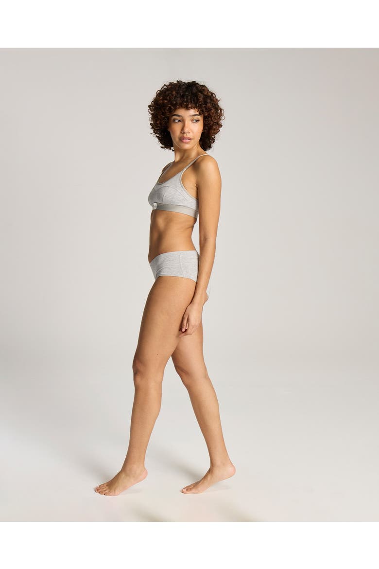 Cotton Modal Contour Scoop Bralette, Alternate, color, Grey Marl