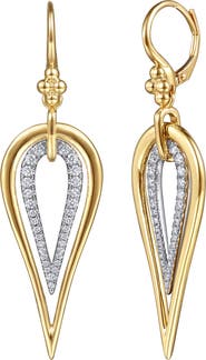 Gabriel & Co. 14k Gold Teardrop Diamond Drop Earrings