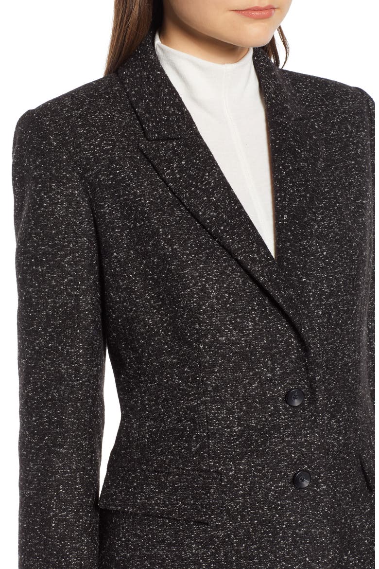 Bouclé Blazer (Nordstrom Exclusive), Alternate, color, BLACK COMBO