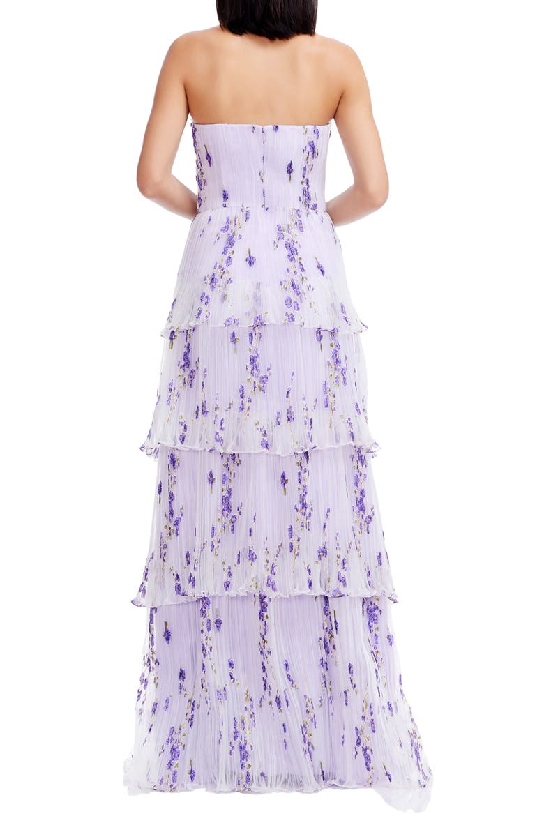Layana Ruffle Strapless Evening Gown, Alternate, color, WISTERIA MULTI