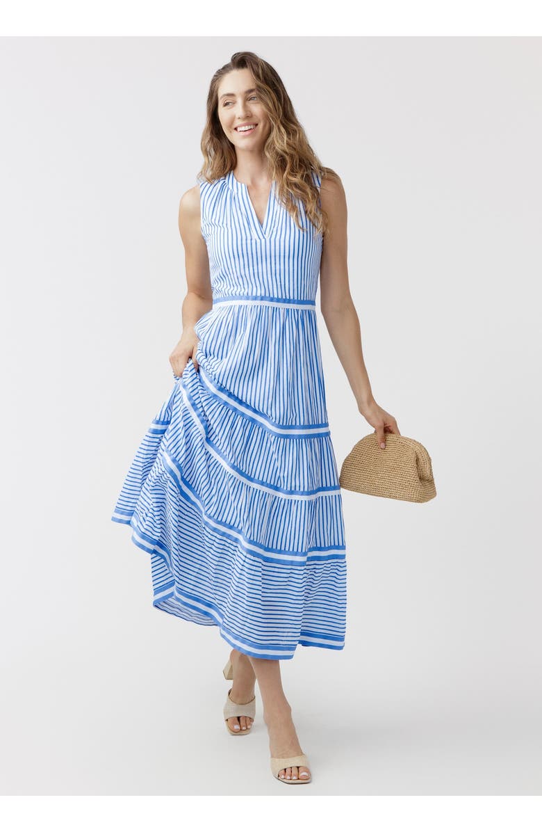 Cabana Life Sleeveless Tiered Maxi Dress, Main, color, Harbor